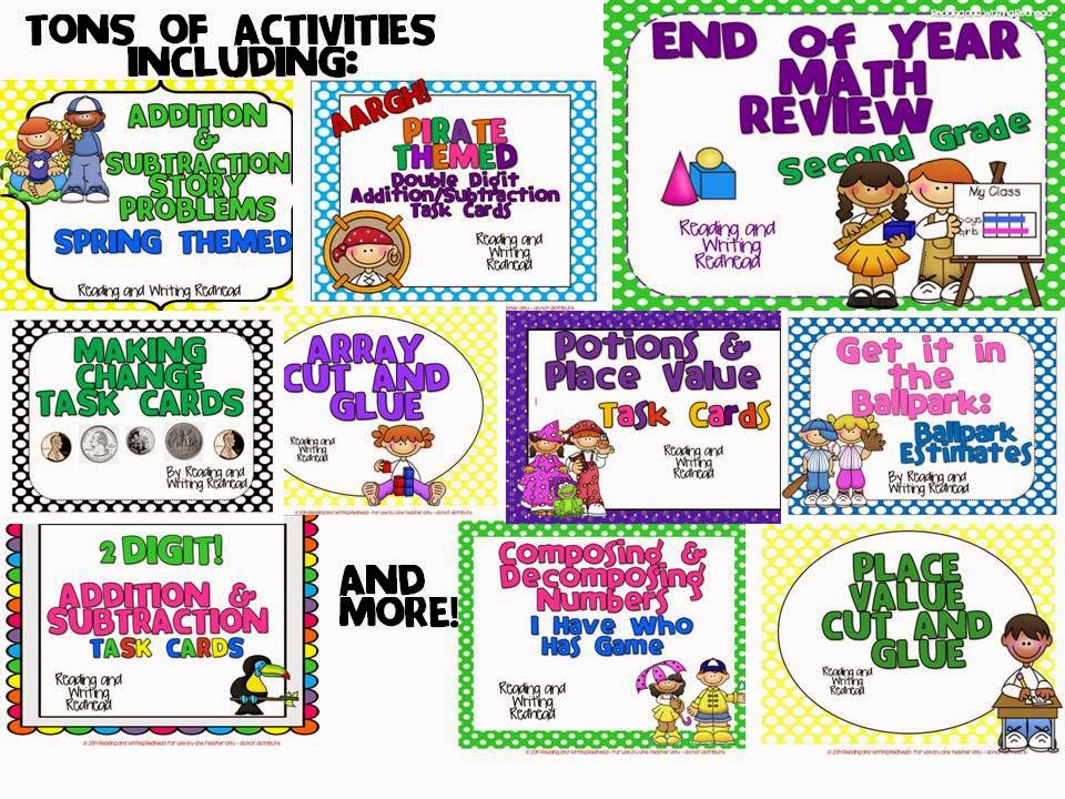 Second Grade End of the Year  Mega Math Review: Tons of great activities for the end of the year including telling time, money, arrays, ballpark estimates and much more!