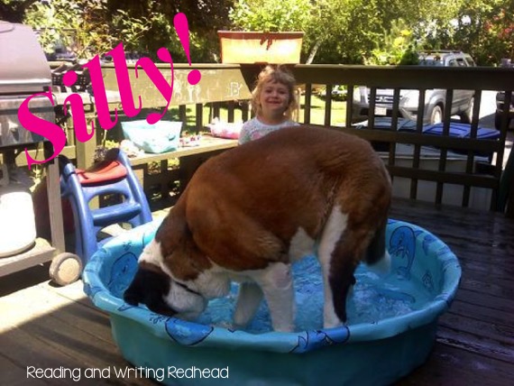 Bailey in kiddie pool