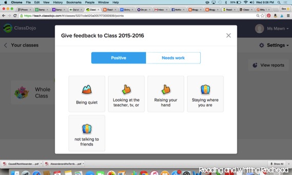 A unique way to introduce Class Dojo - going beyond individual student points - blog post from Reading and Writing Redhead
