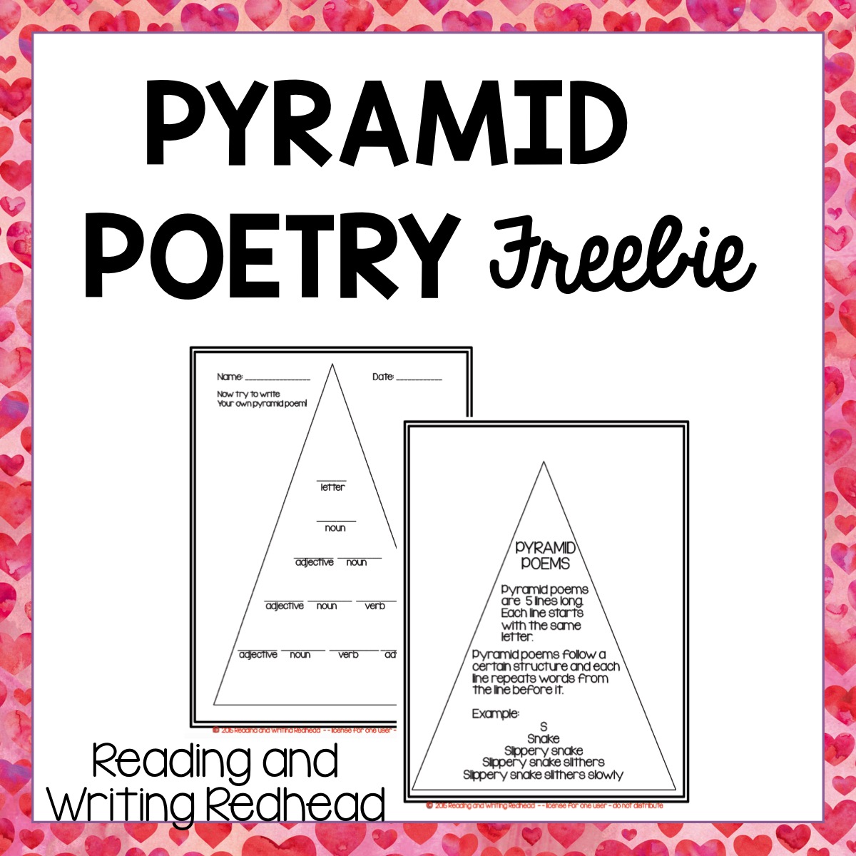 Image of pages from Pyramid Poetry freebie