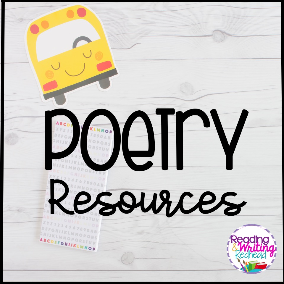 title Poetry resources on white wood background