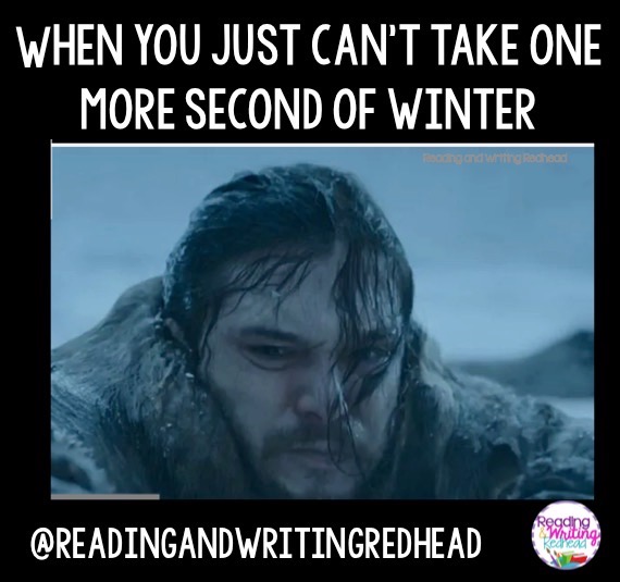 Jon Snow in winter storm looking upset
