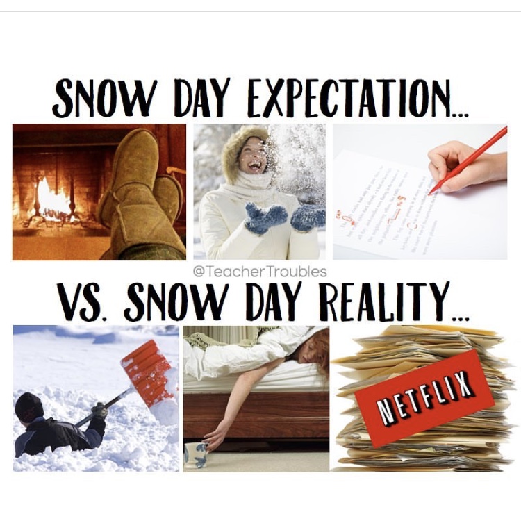 Snow day ideas vs snow day reality