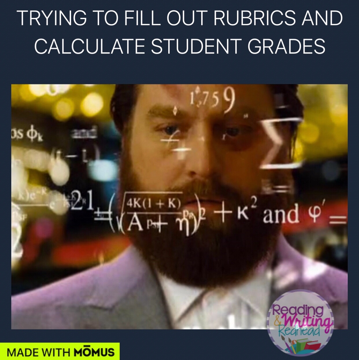 Adult doing difficult math to trying and determine student rubrics and grades