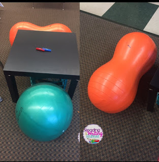 Flexible seating during the pandemic - image  of Stability Ball Chairs in Classroom