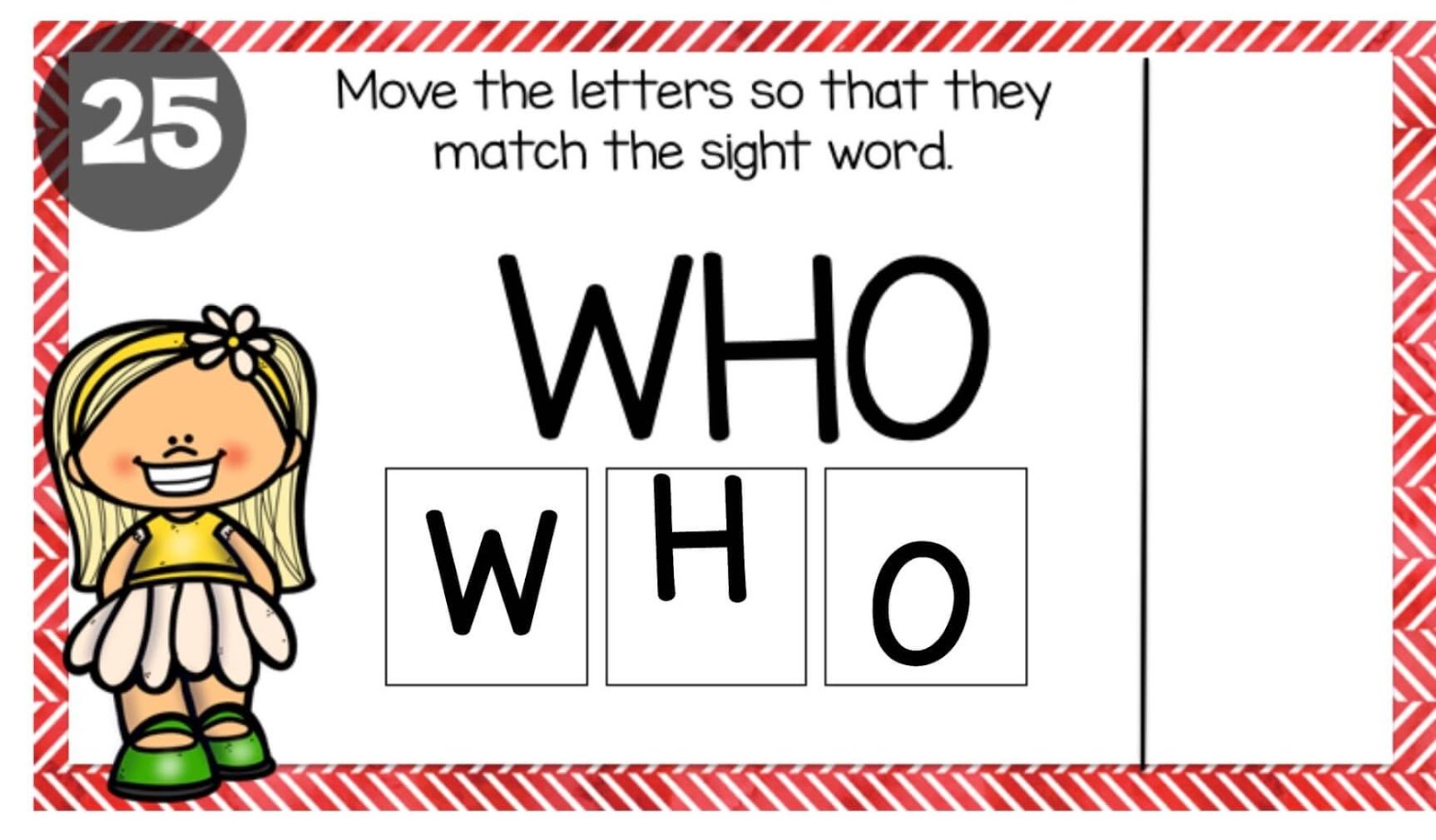 Boom example sight words