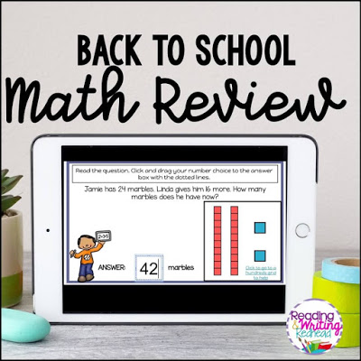 Back to school math review 3rd grade cover