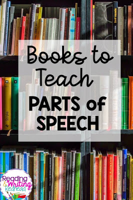 Pin for blog post Books to use when teaching parts of speech