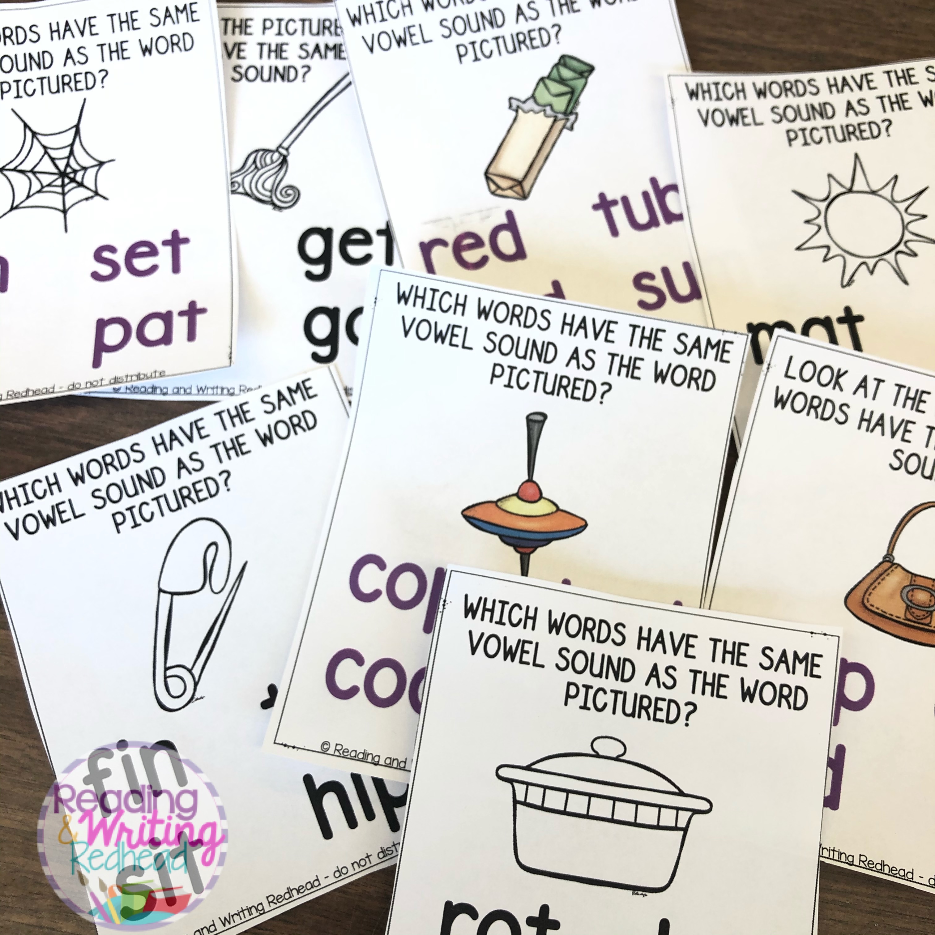 Which words have the same vowel sound?