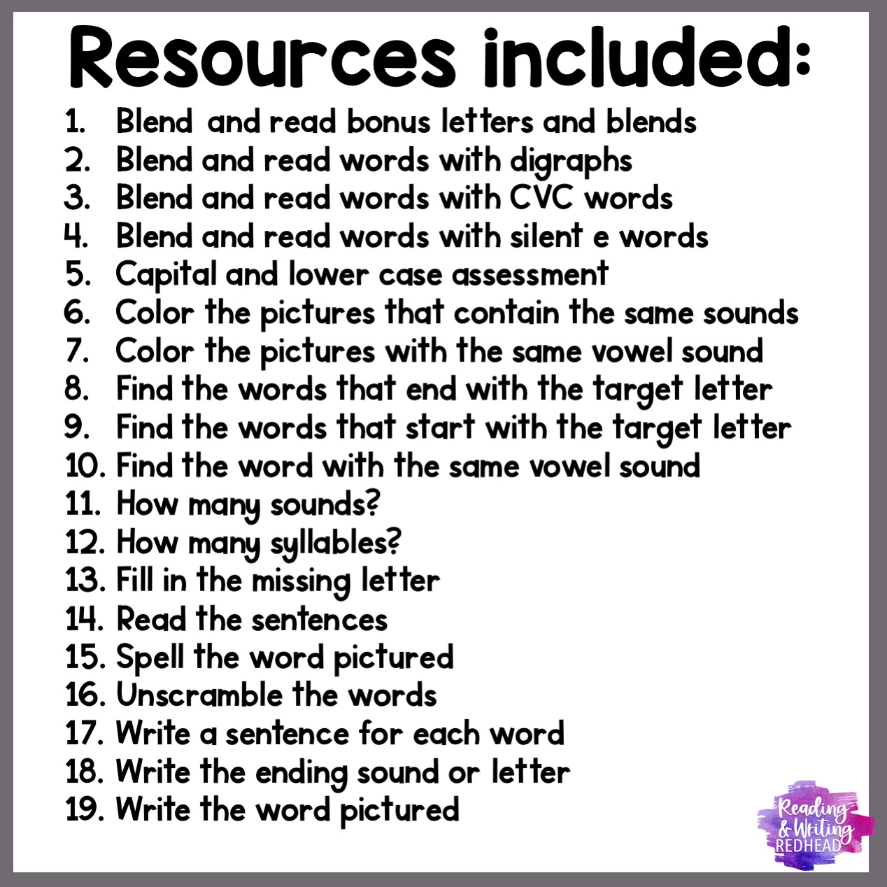 Reading Intervention All in One Place - Reading and Writing Redhead