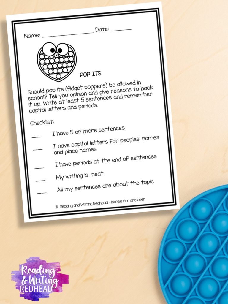 Ways to engage learners with pop its - free opinion writing prompt