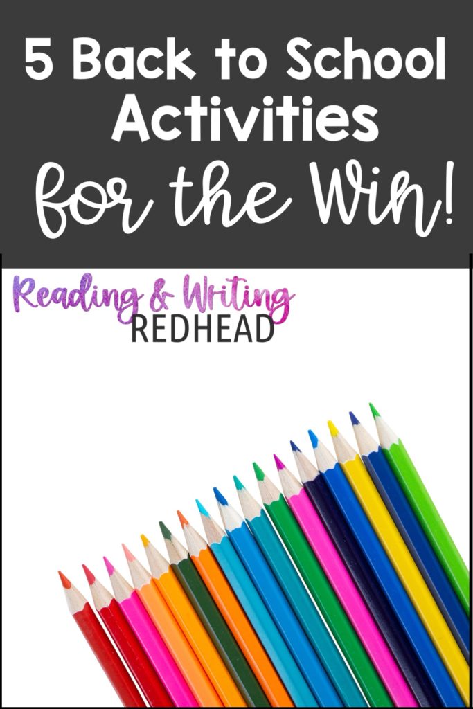 5 Back to school activities for the win from Reading and Writing Redhead
