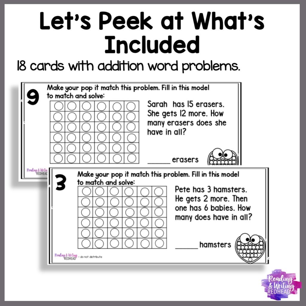 11 More Ways to Use Pop its in the Classroom: Pop it Math Addition and Subtraction Word Problems
