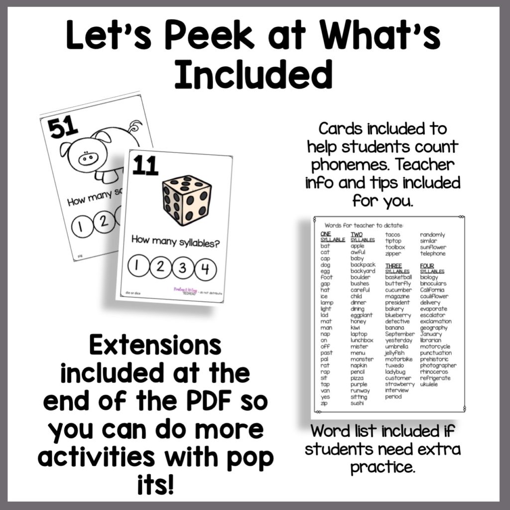 11 More Ways to Use Pop its in the Classroom: Pop it Syllables Practice