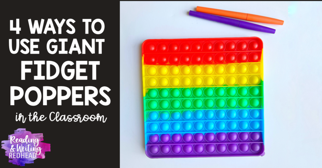 giant rainbow colored fidget poppers with markers