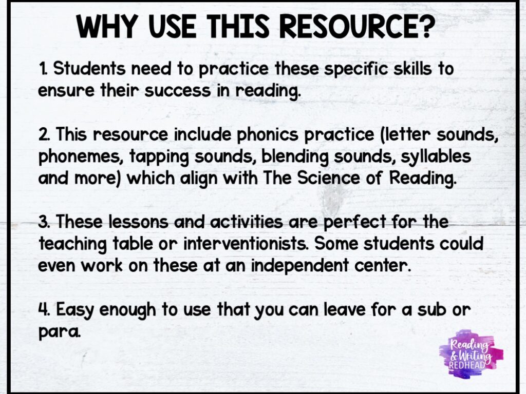 1st grade reading intervention science of reading why use