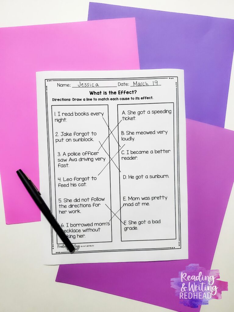 cause and effect match