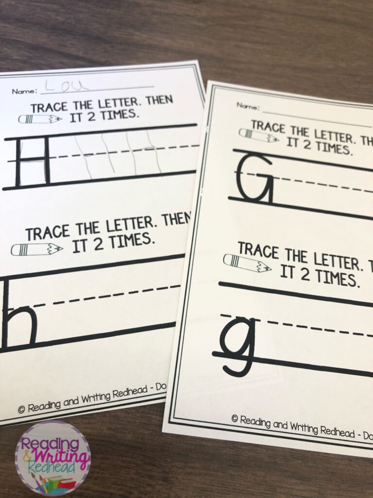 Kindergarten letter practice pages