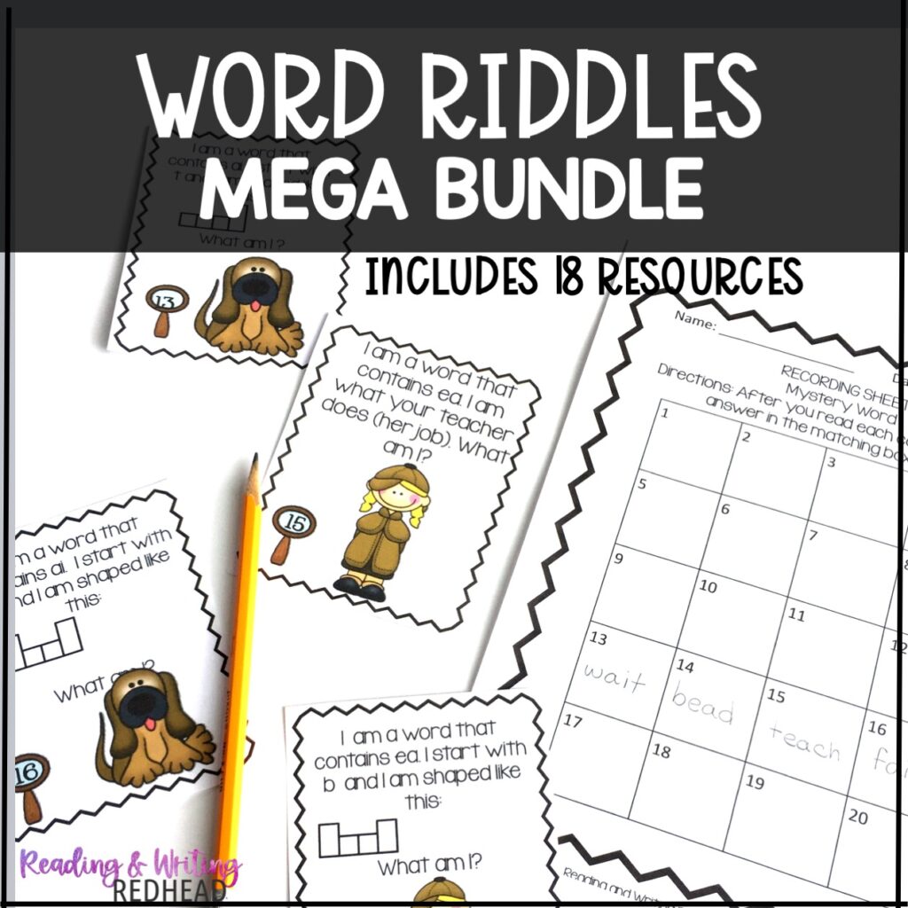 word riddles mega bundle cover phonics word work mystery word