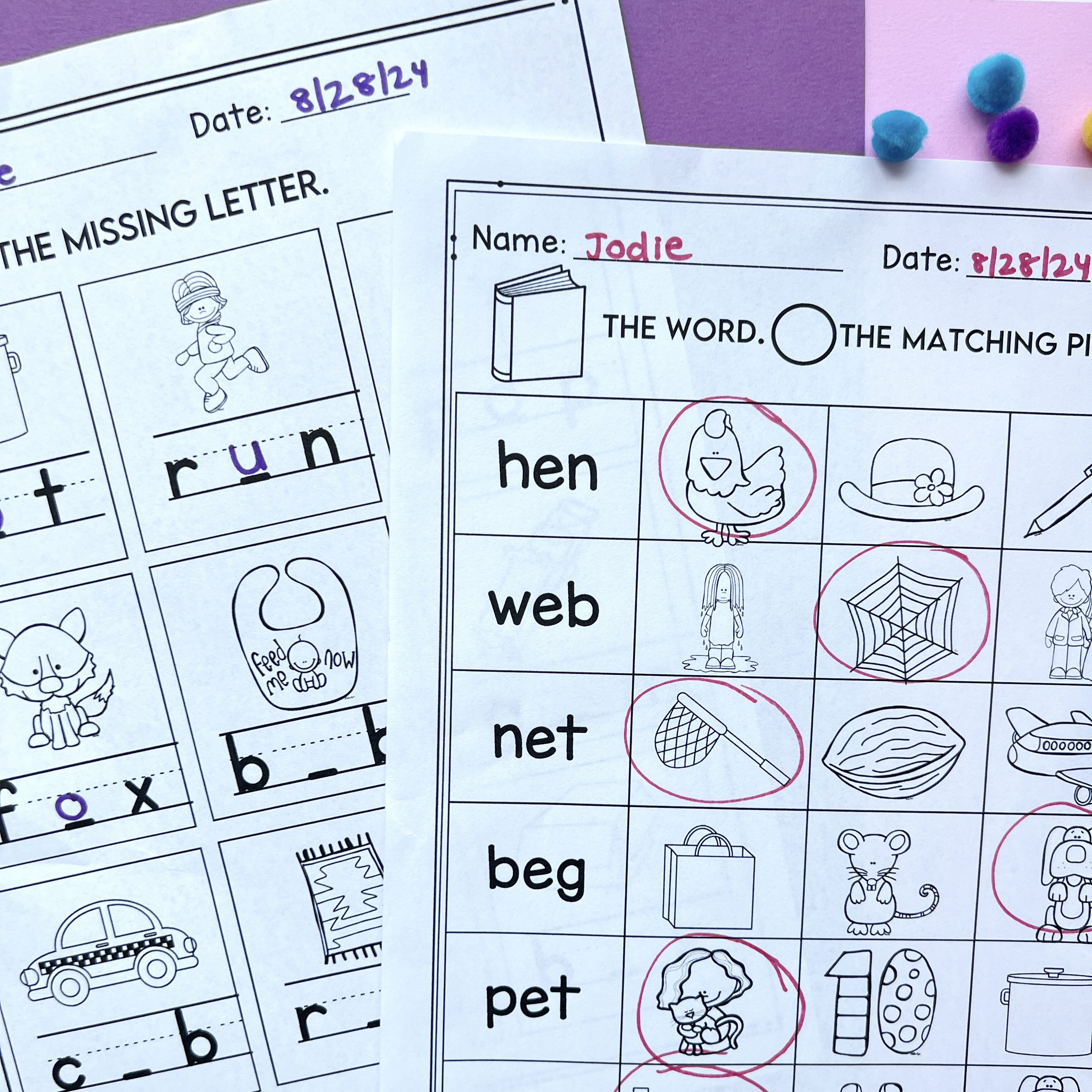 Product photos 1st grade back to school phonics review 3