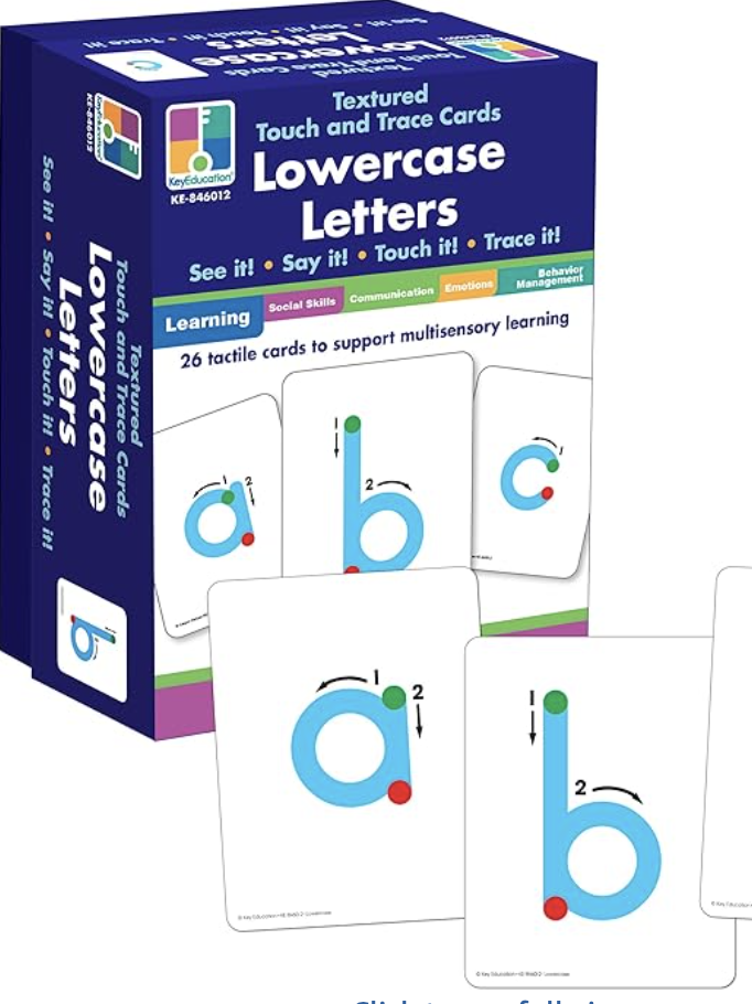 Key education letters for alphabet activities
textured tactile