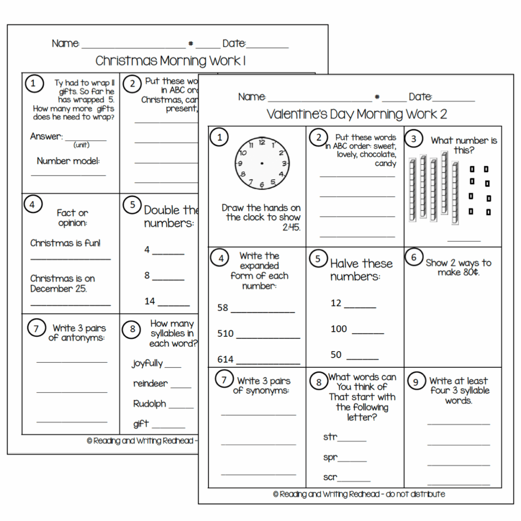 Start the day in 2nd grade morning work 2