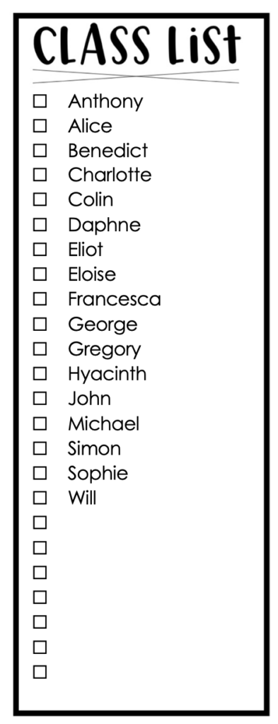 Must have tools for new second or third grade teachers Class list